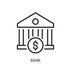 Bank thin line vector icons.
