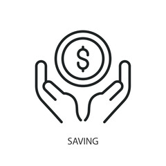 Saving thin line vector icons.