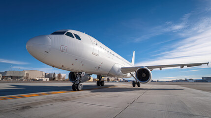 Commercial Jet on Runway &ndash; Travel, Transportation and Aviation Concept