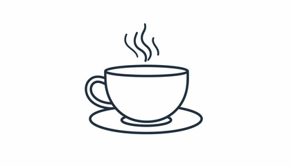 Obraz premium Simple Cup of Coffee Outline Illustration