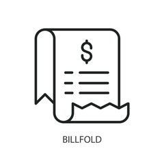 Billfold thin line vector icons.