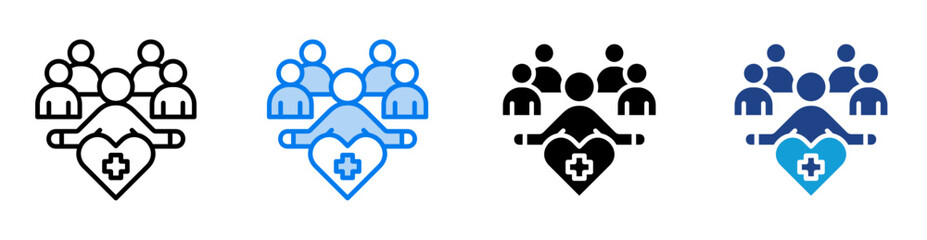 Public health icon set multiple style collection
