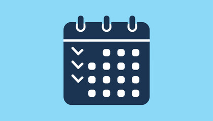 Organize Your Schedule with a Clean Calendar Icon Illustration on a Blue Background
