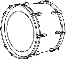 Bass Drum Outline Vector Illustration
