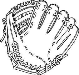 Baseball Glove Outline Vector SVG
