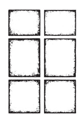 Distressed grunge grid with rough edges, suitable for abstract backgrounds or artistic design overlays.