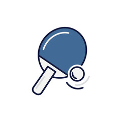 A unique, minimalist table tennis logo. A clean vector icon of a paddle and a ball in motion, symbolizing precision, speed, and modern elegance