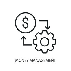 Money management thin line vector icons.