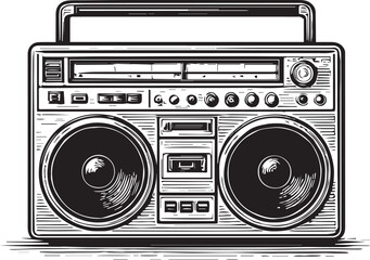 vintage cassete player hand drawn vector illustration © RenatoLima
