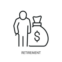 Retirement thin line vector icons.