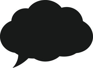 Cloud Speech Bubble Silhouette Vector Design.