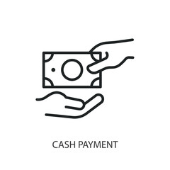 Cash payment thin line vector icons.