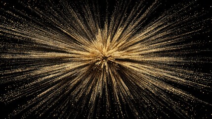 Obraz premium Golden Sparkle Explosion on Black Background Creating a Dazzling Abstract Pattern for Innovative Designs