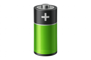 Green battery icon symbolizing energy and power