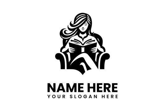 Elegant Silhouette of a Woman Reading a Book in a Comfortable Chair.