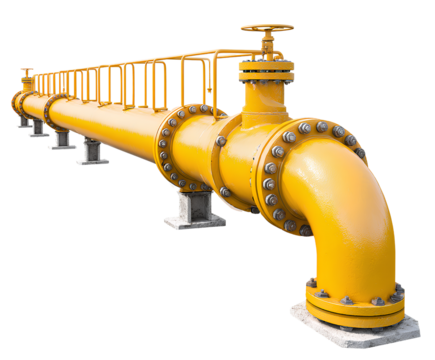 Natural gas pipeline isolated transparent background - Powered by Adobe