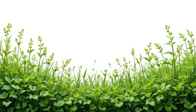 Illustration en 3D de l'herbe verte isol&eacute;e sur fond transparent, collines herbeuses vertes pour la conception de couverture d'affiche et de banni&egrave;re