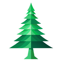 Minimal spruce tree illustration in layered green shades