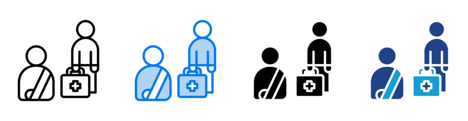 First aid icon set multiple style collection