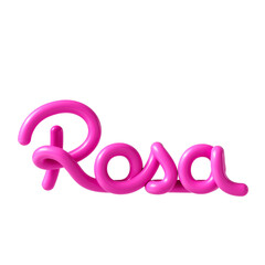 Outubro Rosa Escrita 3D Estilizada isolada