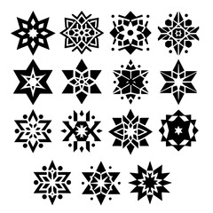 Geometric star silhouette, Geometric star vector