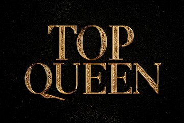 "TOP QUEEN" text on a beautiful neutral background for designers, marketers and IT professionals. Popular business card, illustration, object, symbol, texture, pattern, women, flowers, holiday.