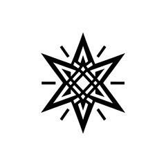 Obraz premium Geometric star silhouette, Geometric star vector