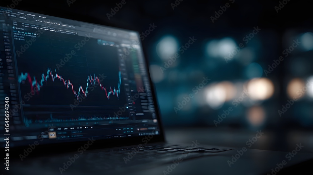 Poster digital finance data analytics and trading platform interface
