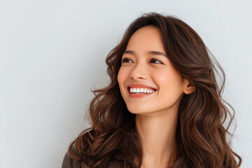 Naklejka premium Radiant Smiling Portraits of Young Asian Women