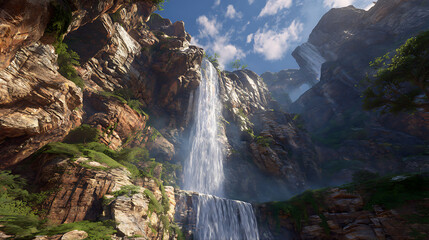 A breathtaking waterfall cascading down a rocky cliff (1)