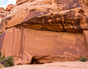 Ancient rock art on a sandstone cliff
