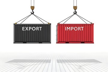 Export and Import Containers in Transit – Global Trade, Logistics, Shipping, Supply Chain, Infrastructure, Economy