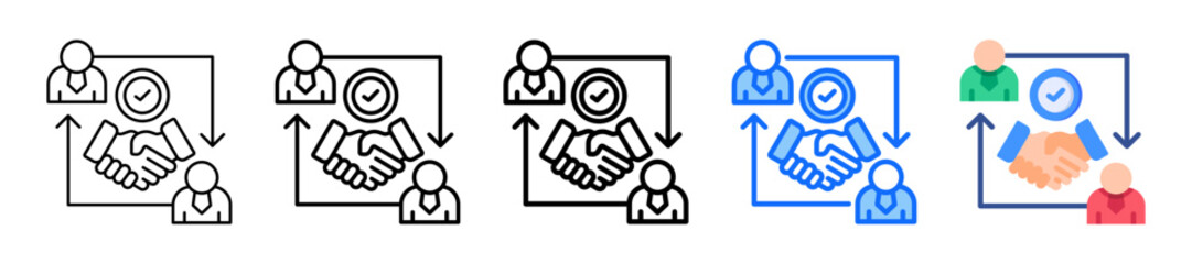 Engagement Level Icon In 5 Different Styles Set Collection