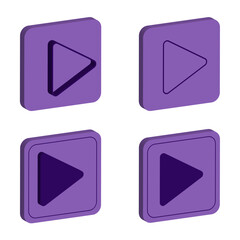 Modern purple play buttons offer dynamic digital content navigation and entertainment