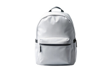 Fototapeta premium Simple white backpack with black zipper detail
