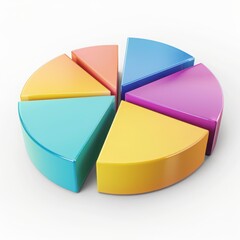 Colorful pie chart graphic illustration