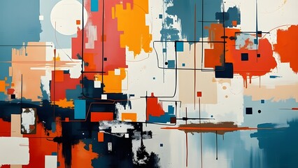Colorful Abstract art oil painting texture  brush strokes, scratched paint by palette knife bright Modern art painting wallpaper, oil on canvas. 