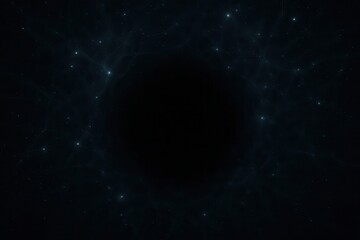 Fototapeta premium Abstract cosmic void with glowing stellar webs and faint distant stars.