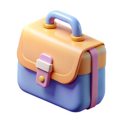 3D Clay-Style Briefcase Icon &ndash; Transparent Background