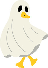 Coquette Halloween Goose in Ghost Costume