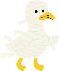 Halloween Mummy Goose  Coquette Animal in Wrapped Bandage Costume