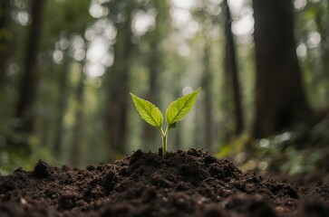 Closeup Green Plant Sprout Growth Development ai generated