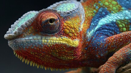 Obraz premium Colorful chameleon close up