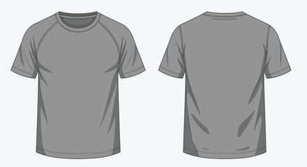 Naklejka premium Gray Sports Jersey Front and Back View