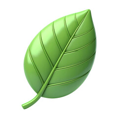 3D leaf icon, tree and plant, ecology and natural products concept, isolated on a transparent background, generative AI