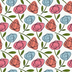 seamless pattern with beautiful dreams flowers 