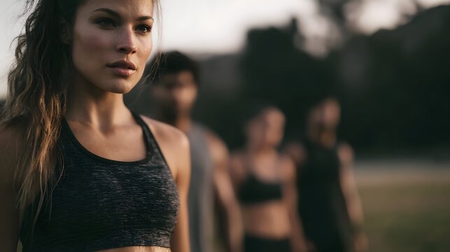 Outdoor bootcamp fitness class in natural setting