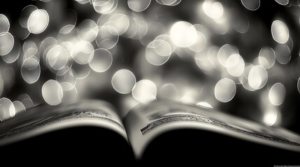 Side perspective with shallow depth, book spine and bill edges sharp while background softly blurred