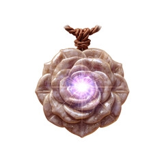 Luminous Rose Quartz Pendant Mystical Gemstone Necklace with Glowing Core
