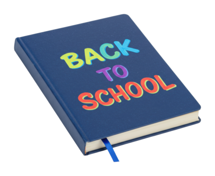 Back to school preparation essential notebook for students classroom stationery bright colors learning tools. Cut out png